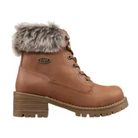 Lugz Womens Flirt Hi Fur Block Heel Lace Up Boots