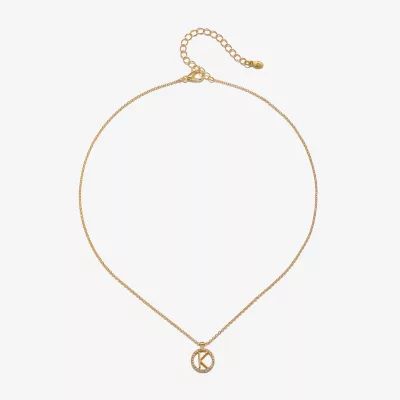 Bijoux Bar Delicates Initial 16 Inch Link Pendant Necklace