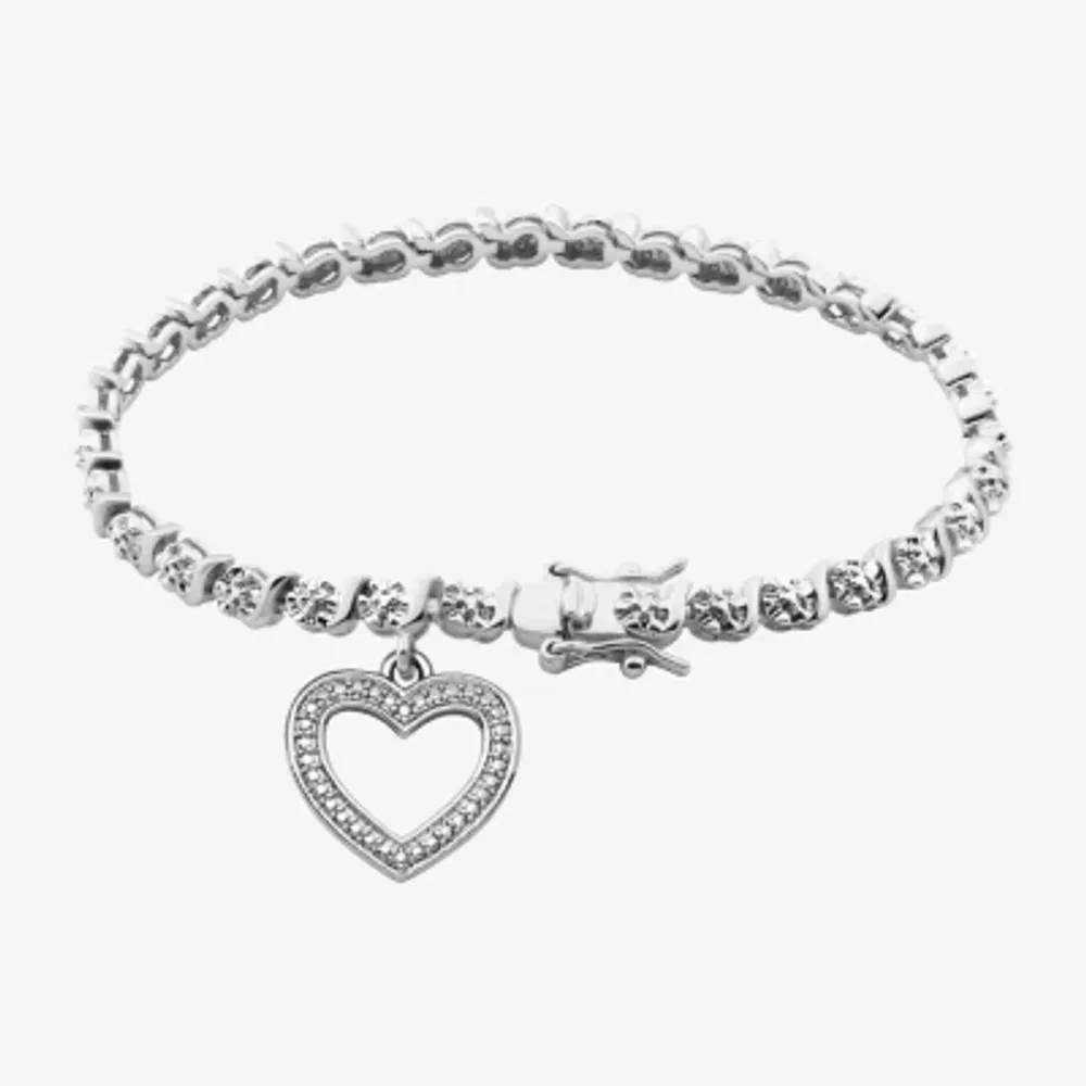 14K White Gold Heart Charm Bracelet - JCPenney