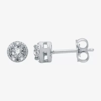 (G / Si2-Si3) Diamond Accent Lab Grown White Diamond Sterling Silver 4.8mm Round Stud Earrings