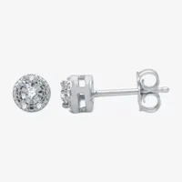 (G / Si2-Si3) Diamond Accent Lab Grown White Diamond Sterling Silver 4.8mm Round Stud Earrings