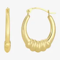 10K Gold 18mm Round Hoop Earrings