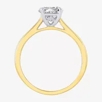 (H-I / Si2) Womens 1 1/2 CT. T.W. Lab Grown White Diamond 14K Two Tone Gold Round Solitaire Engagement Ring