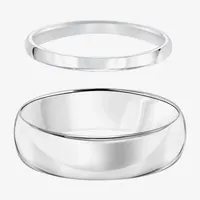 Unisex Adult 10K White Gold Wedding Ring Sets