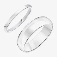 Unisex Adult 10K White Gold Wedding Ring Sets