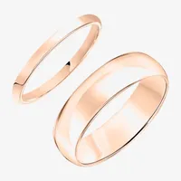 Unisex Adult 10K Rose Gold Wedding Ring Sets