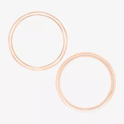 Unisex Adult 10K Rose Gold Wedding Ring Sets