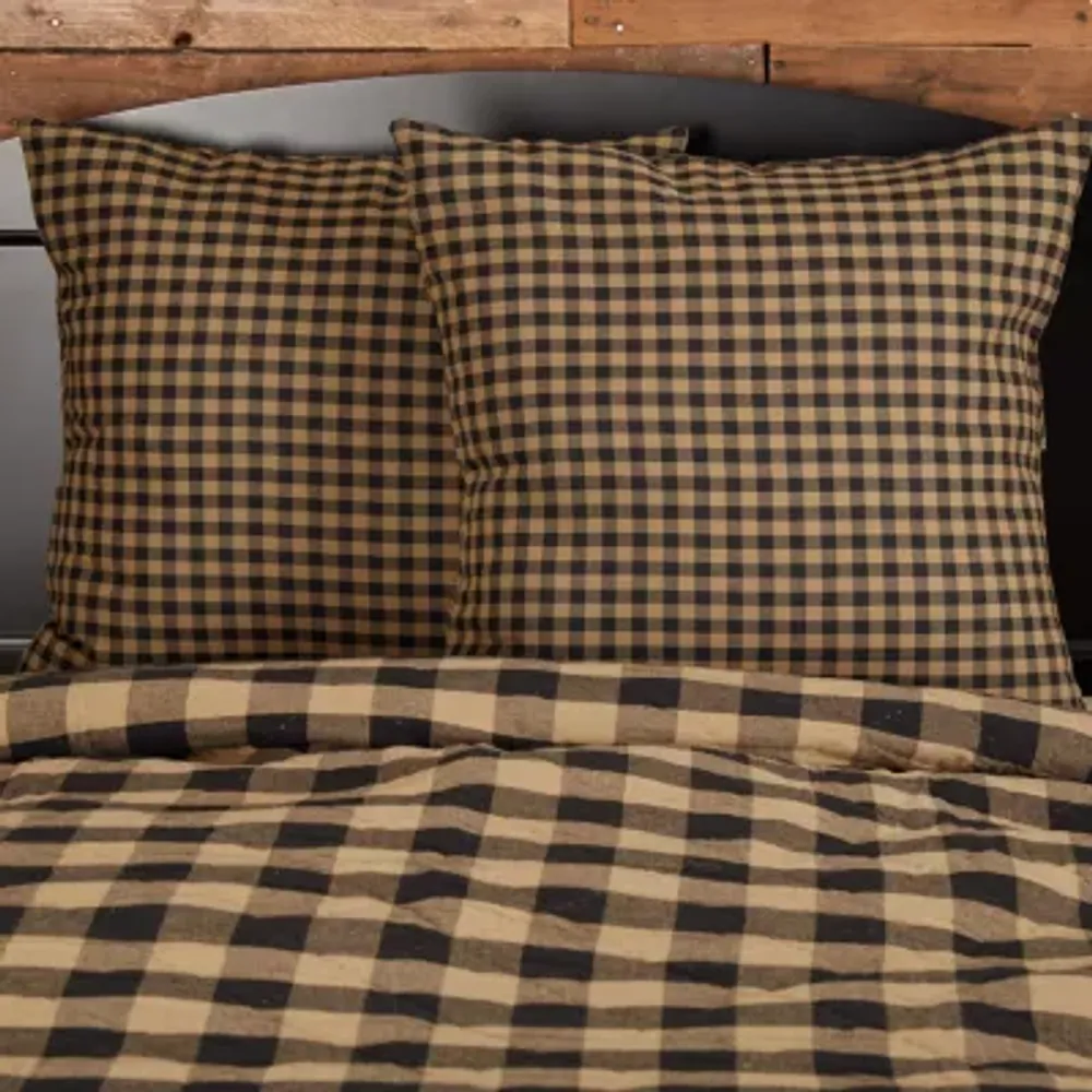 Gingham checkered pattern Euro pillow sham