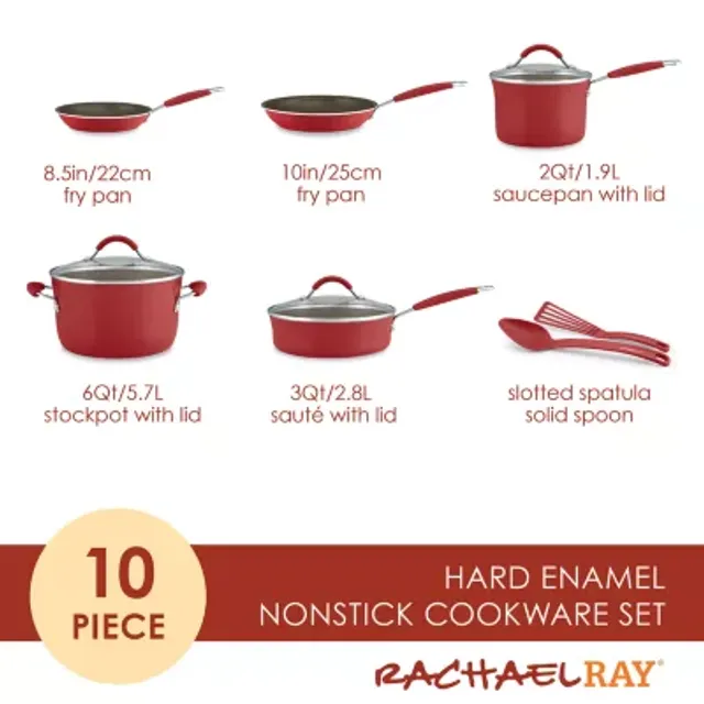 Frigidaire Pressed Aluminum Non-Stick 10-pc. Cookware Set, Color: Red -  JCPenney