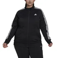 adidas Essentials Warm-Up Tricot Slim 3 Stripes Track Jacket (Plus Size)