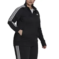 adidas Essentials Warm-Up Tricot Slim 3 Stripes Track Jacket (Plus Size)