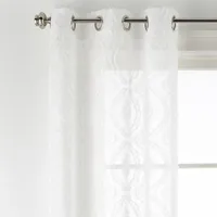 Distant Lands Ogee Clip Sheer Grommet Top Single Curtain Panel