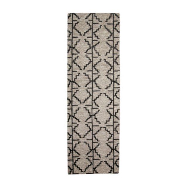 Weave And Wander Fadden Geometric Hand Tufted Indoor Rectangle Runners