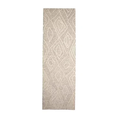 Weave And Wander Fadden Geometric Hand Tufted Indoor Rectangle Runners