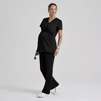 Grey's Anatomy™ by Barco Classic Grt094 Lilah 2-Pocket Mock Wrap Womens Maternity Short Sleeve Moisture Wicking Scrub Tops