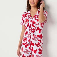 Jaclyn Womens V-Neck Short Sleeve 2-pc. Pant Pajama Set