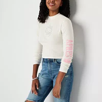 Juniors Hello Kitty  Snow Angel Long Sleeve Turtle Neck Tee Womens Long Sleeve Hello Kitty Turtleneck