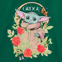 Juniors The Child Womens Crew Neck Long Sleeve Baby Yoda Sweatshirt