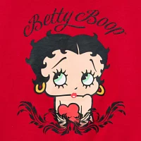 Juniors Womens Crew Neck Long Sleeve Betty Boop Sweatshirt