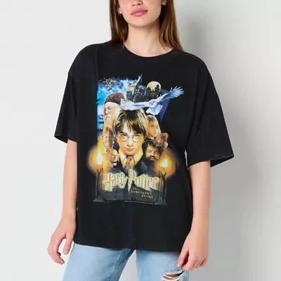 Juniors Oversized Tee Womens Crew Neck Short Sleeve Harry Potter Graphic T-Shirt