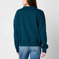 Juniors Womens Mock Neck Long Sleeve Quarter-Zip Pullover