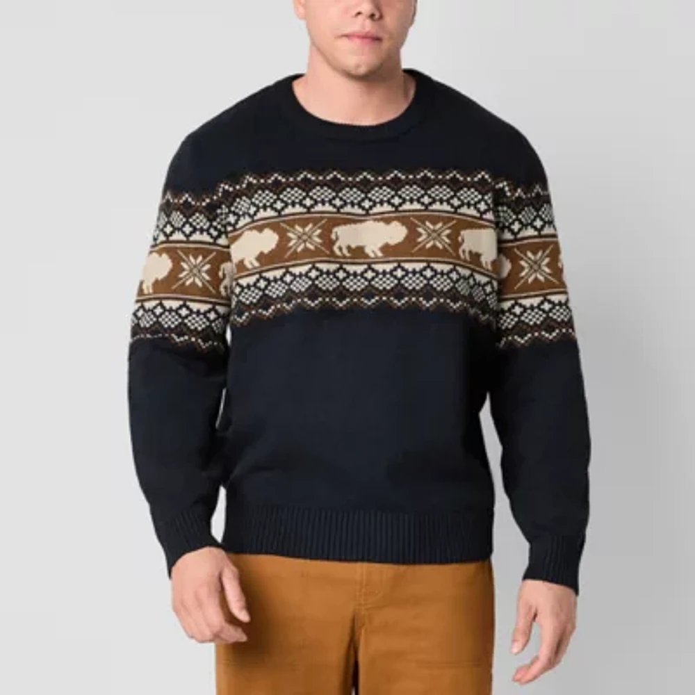 Frye and Co. Big Tall Mens Crew Neck Long Sleeve Pullover Sweater