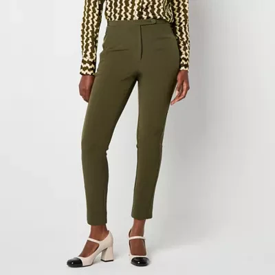 Worthington Womens Mid Rise Slim Fit Ankle Pant