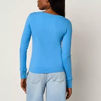 a.n.a Womens Long Sleeve Henley Shirt