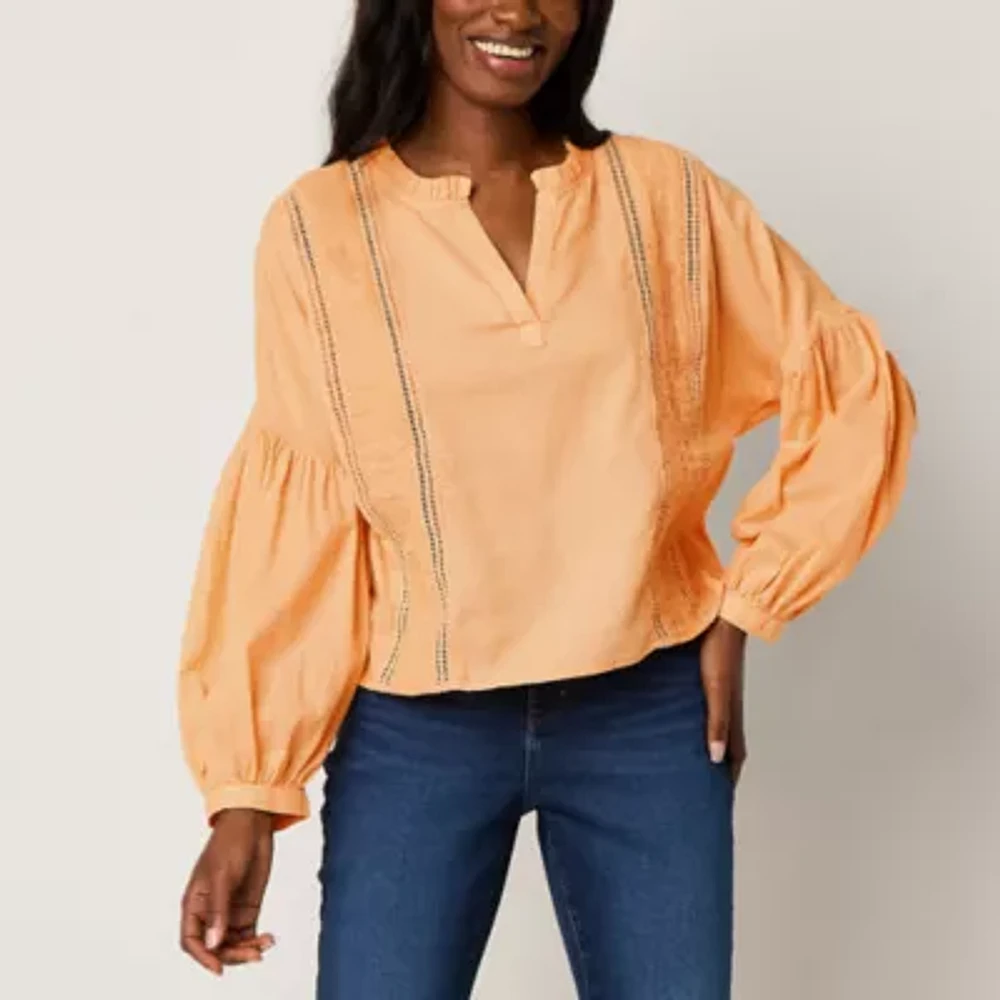 a.n.a Womens Long Sleeve Blouse