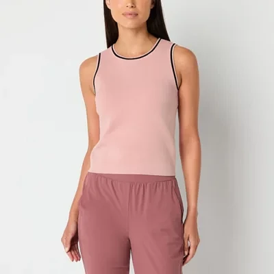 Stylus Womens Crew Neck Sleeveless Tank Top