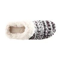 Isotoner Sweater Knit Hoodback Womens Clog Slippers