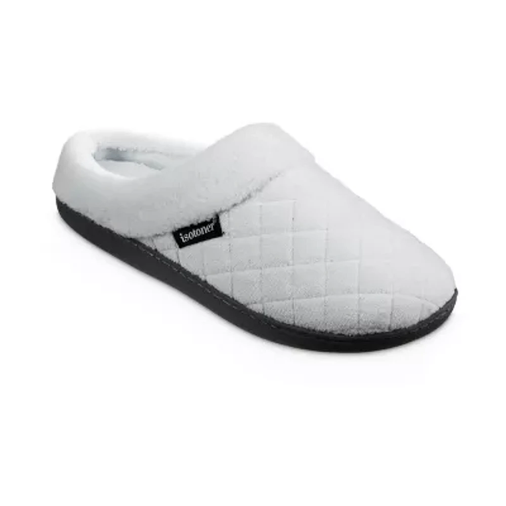 Isotoner Quilted Microterry Hoodback Womens Clog Slippers