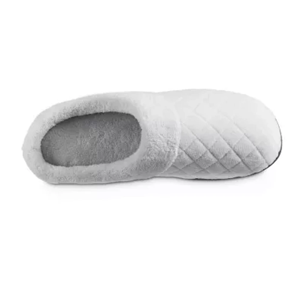 Isotoner Quilted Microterry Hoodback Womens Clog Slippers