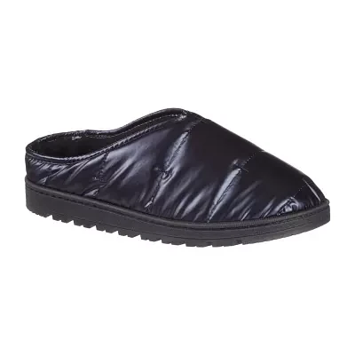 Isotoner Mikaela Nylon Puffer Hoodback Womens Clog Slippers