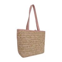 Bueno of California Straw Floral Tote Bag