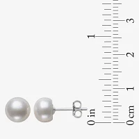 Genuine White Cultured Freshwater Pearl Sterling Silver Earring Set