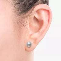Genuine White Cultured Freshwater Pearl Sterling Silver Earring Set