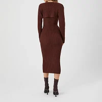 Forever 21 Womens Long Sleeve Midi Bodycon Dress Juniors