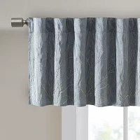 Madison Park Eliza Embroidery Faux Silk 50"W X 18"L Rod Pocket Tailored Valance