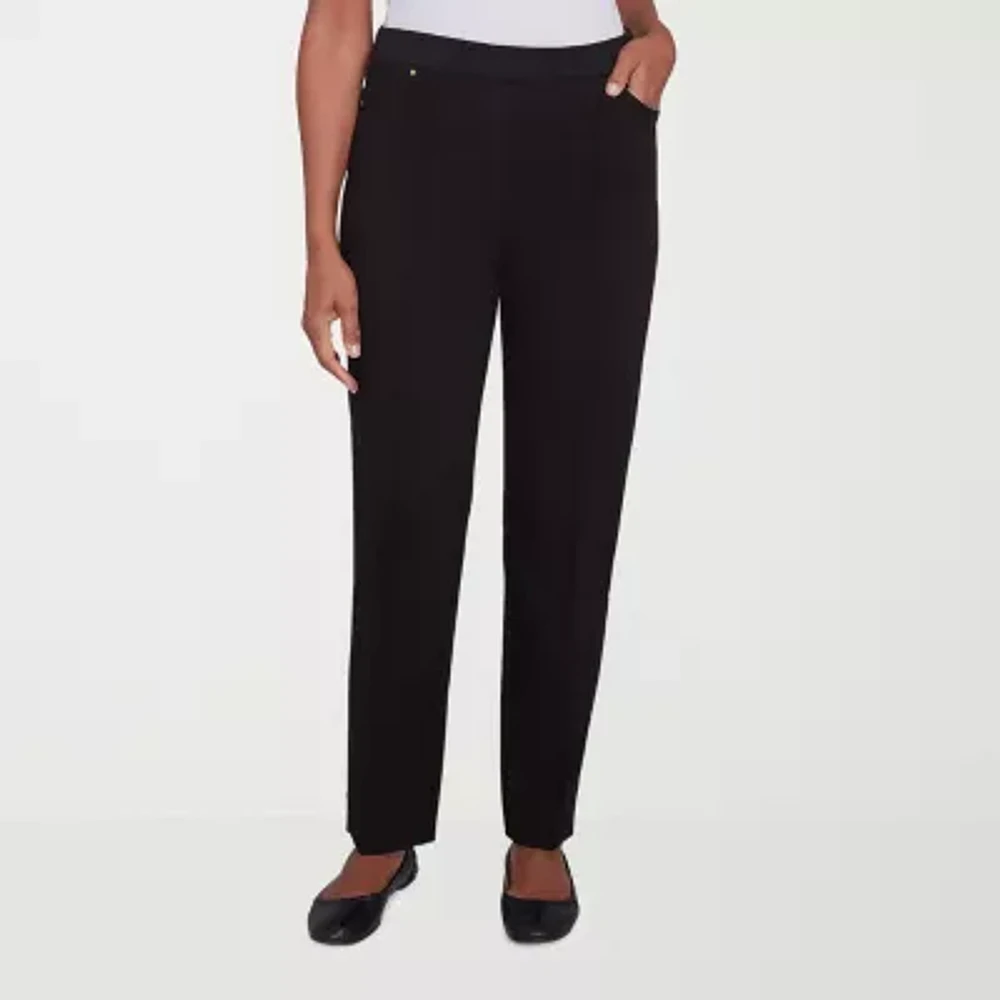 Alfred Dunner Romancing The Stone Womens Mid Rise Straight Pull-On Pants