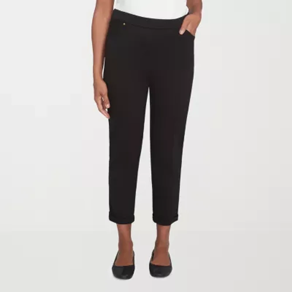 Alfred Dunner Romancing The Stone Womens Mid Rise Straight Fit Ankle Pant