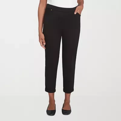 Alfred Dunner Romancing The Stone Womens Mid Rise Straight Fit Ankle Pant