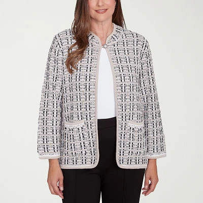 Alfred Dunner Romancing The Stone Lightweight Womens Cropped Jacket