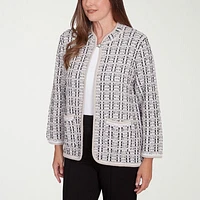 Alfred Dunner Romancing The Stone Lightweight Womens Cropped Jacket