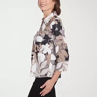 Alfred Dunner Romancing The Stone Womens 3/4 Sleeve Blouse