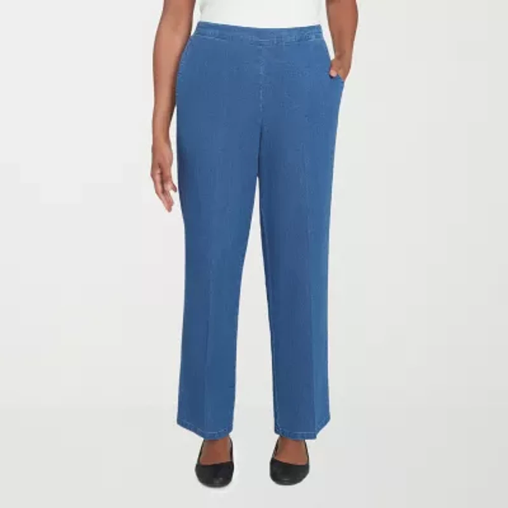 Alfred Dunner Lake Victoria Womens Mid Rise Straight Pull-On Pants