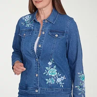 Alfred Dunner Lake Victoria Lightweight Denim Womens Jacket