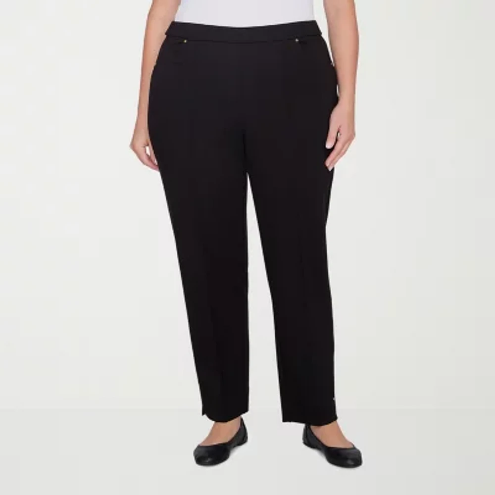 Alfred Dunner Romancing The Stone Womens Mid Rise Straight Pull-On Pants