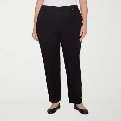 Alfred Dunner Romancing The Stone Womens Mid Rise Straight Pull-On Pants