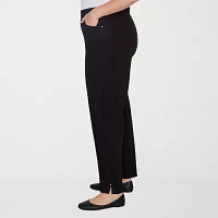 Alfred Dunner Romancing The Stone Womens Mid Rise Straight Pull-On Pants